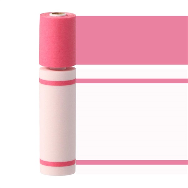 「マステ」水性ペンで書けるマスキングテープ・ミシン目入り・スリム・2巻 ＜ライン・ピンク＞