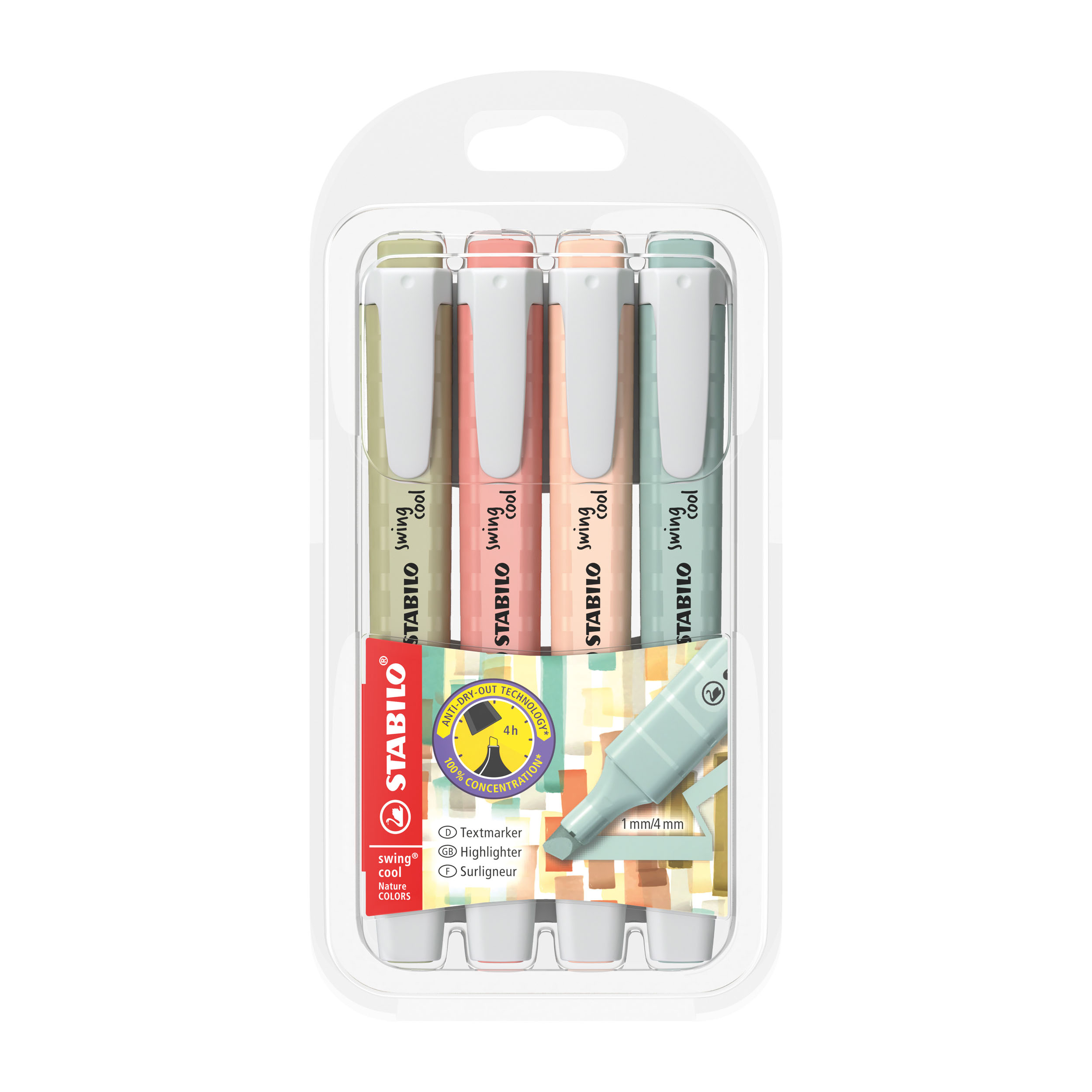 STABILO スタビロ スイングクール ネイチャーカラー 4色セット