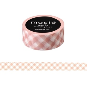 「マステ」 マークス マスキングテープ･ベーシック IMPRESSIVE TONE ＜ピンクベージュ/チェック＞
