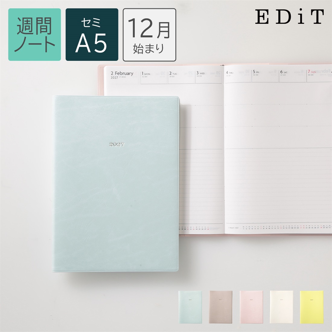 2026 Dec-start Weekly Note Semi-A5 