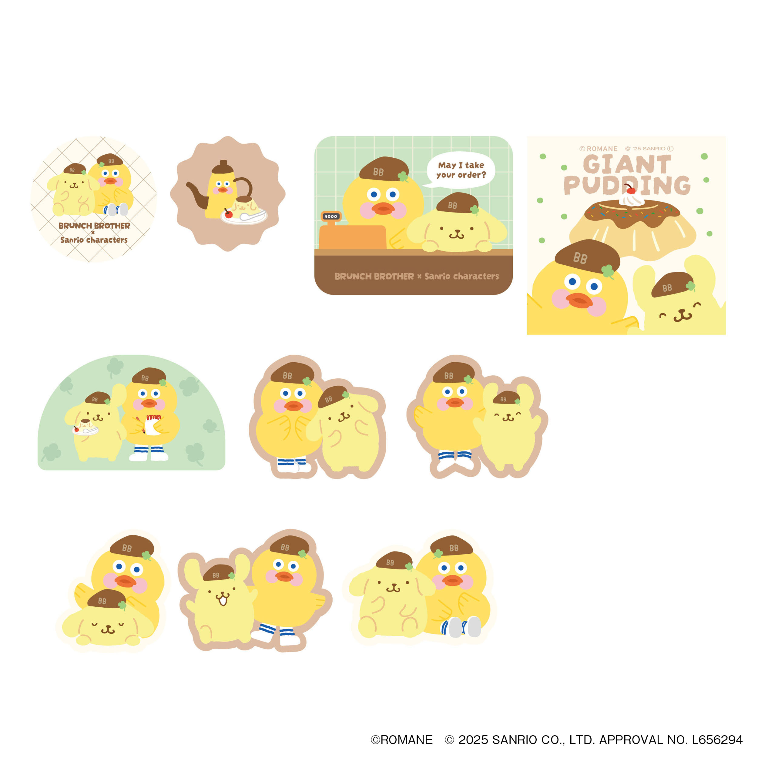 フレークステッカー ＜ダック×ポムポムプリン＞