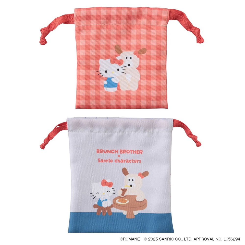 巾着ポーチ・2Pセット ＜パピー×ハローキティ＞