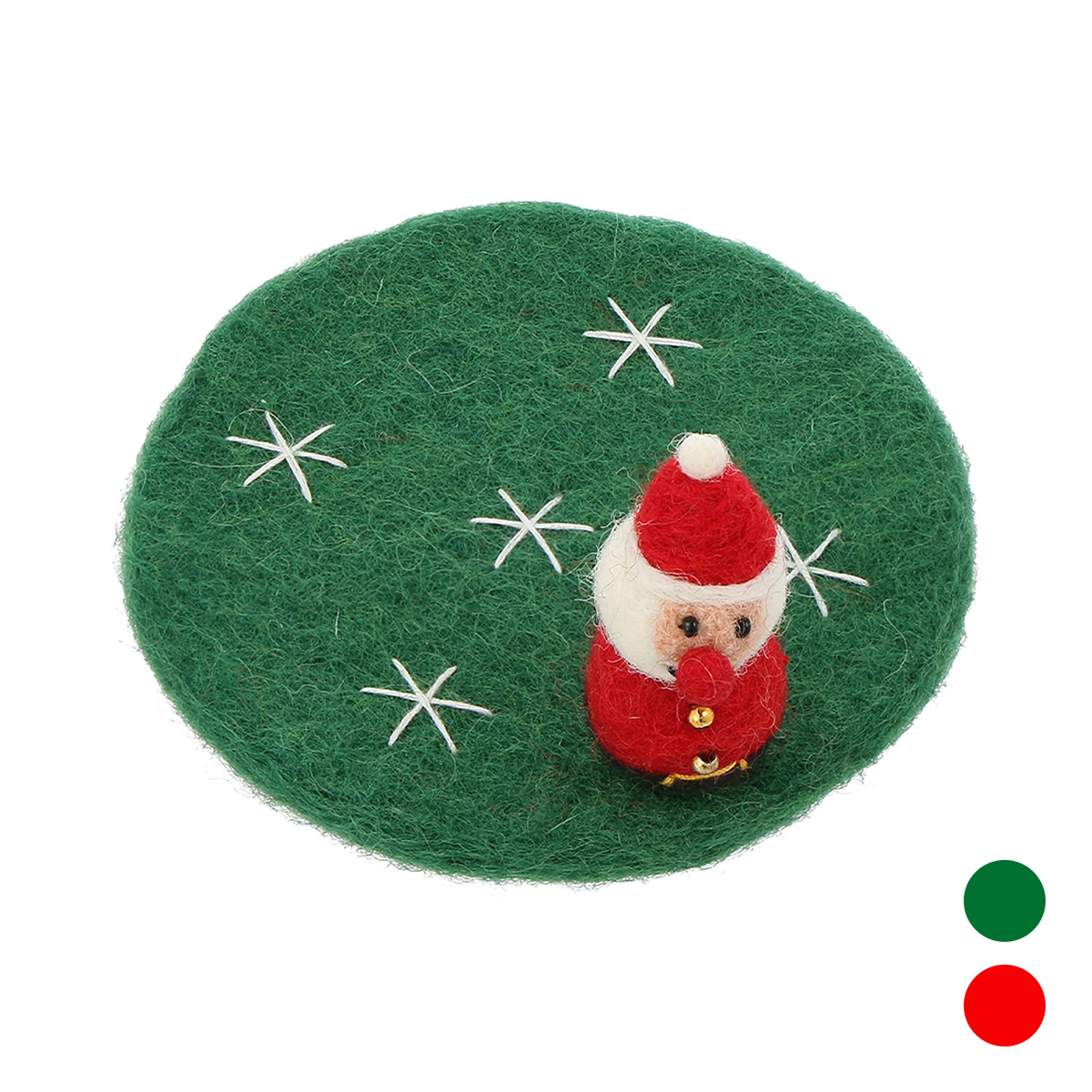 ネパールから届いたエシカルなフェルトこもの フェルトコースター・マスコット付