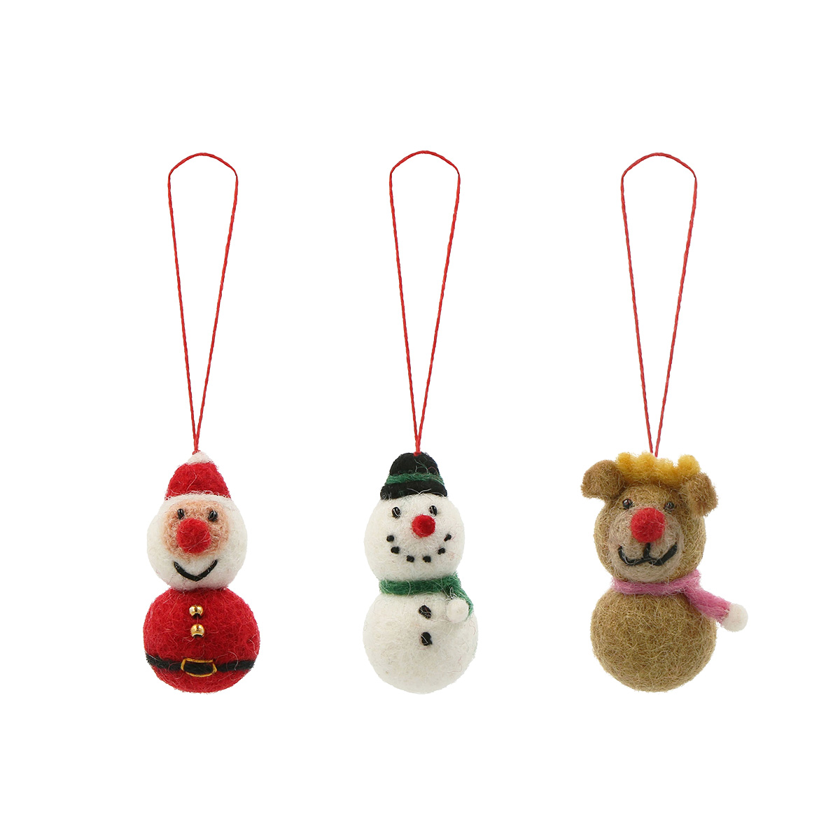 ネパールから届いたエシカルなフェルトこもの フェルトオーナメント・クリスマスセット