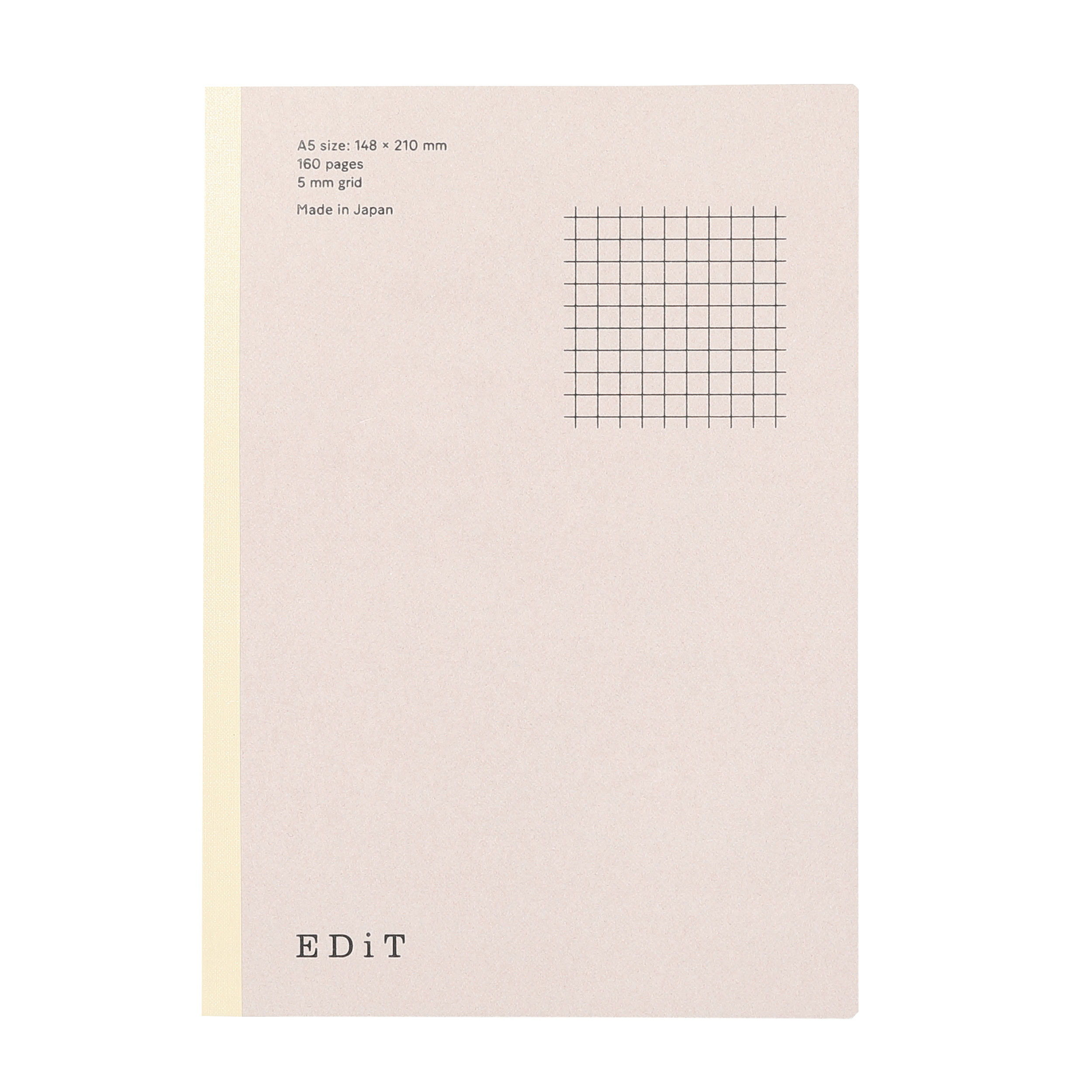 手帳用紙を使ったノート･A5･160ページ＜5mm方眼罫＞