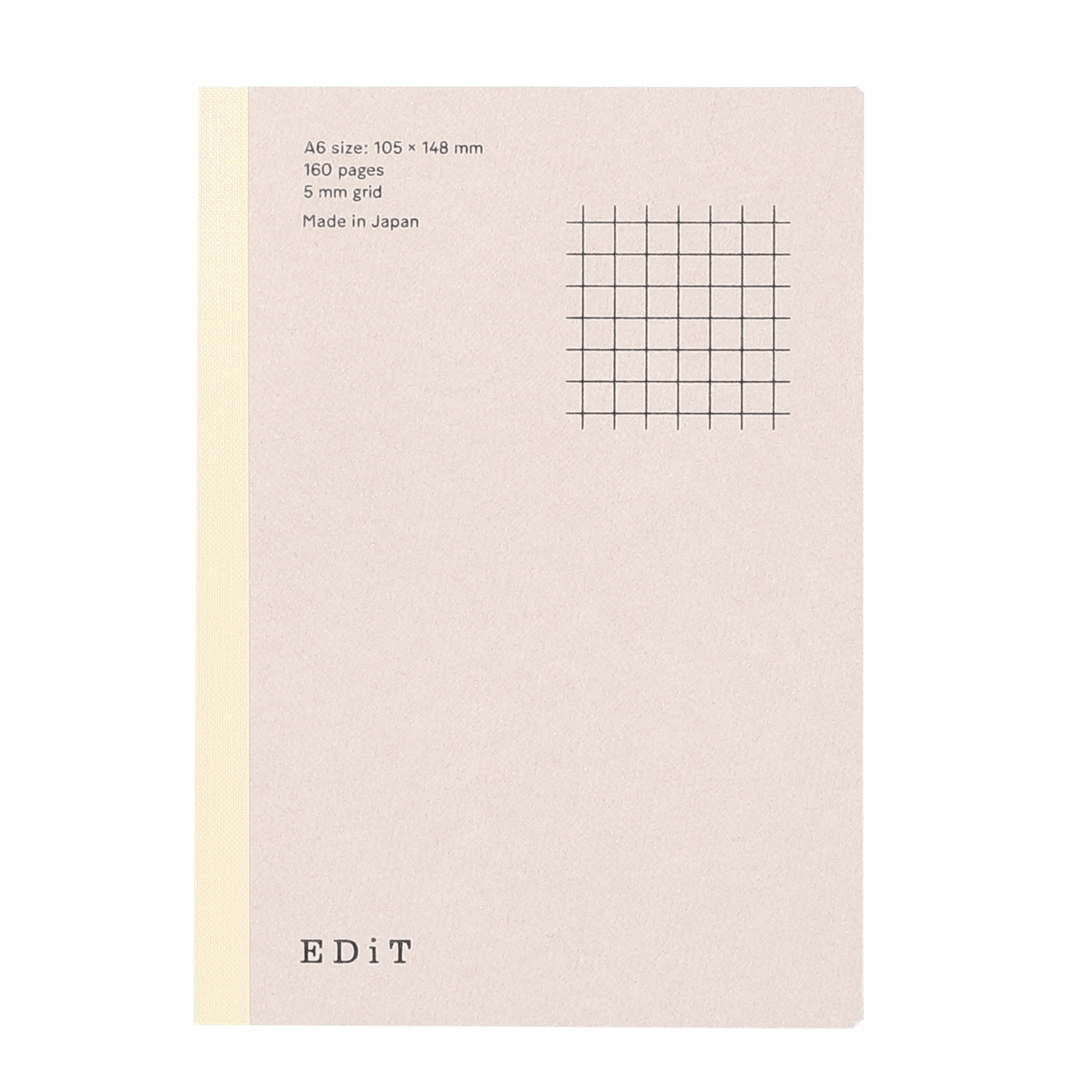 手帳用紙を使ったノート･A6･160ページ＜5mm方眼罫＞