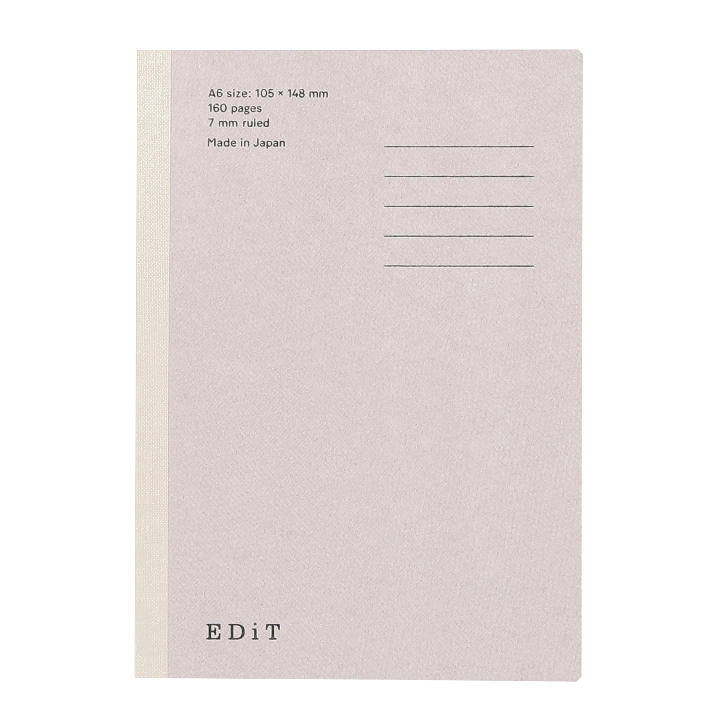 手帳用紙を使ったノート･A6･160ページ＜7mm横罫＞