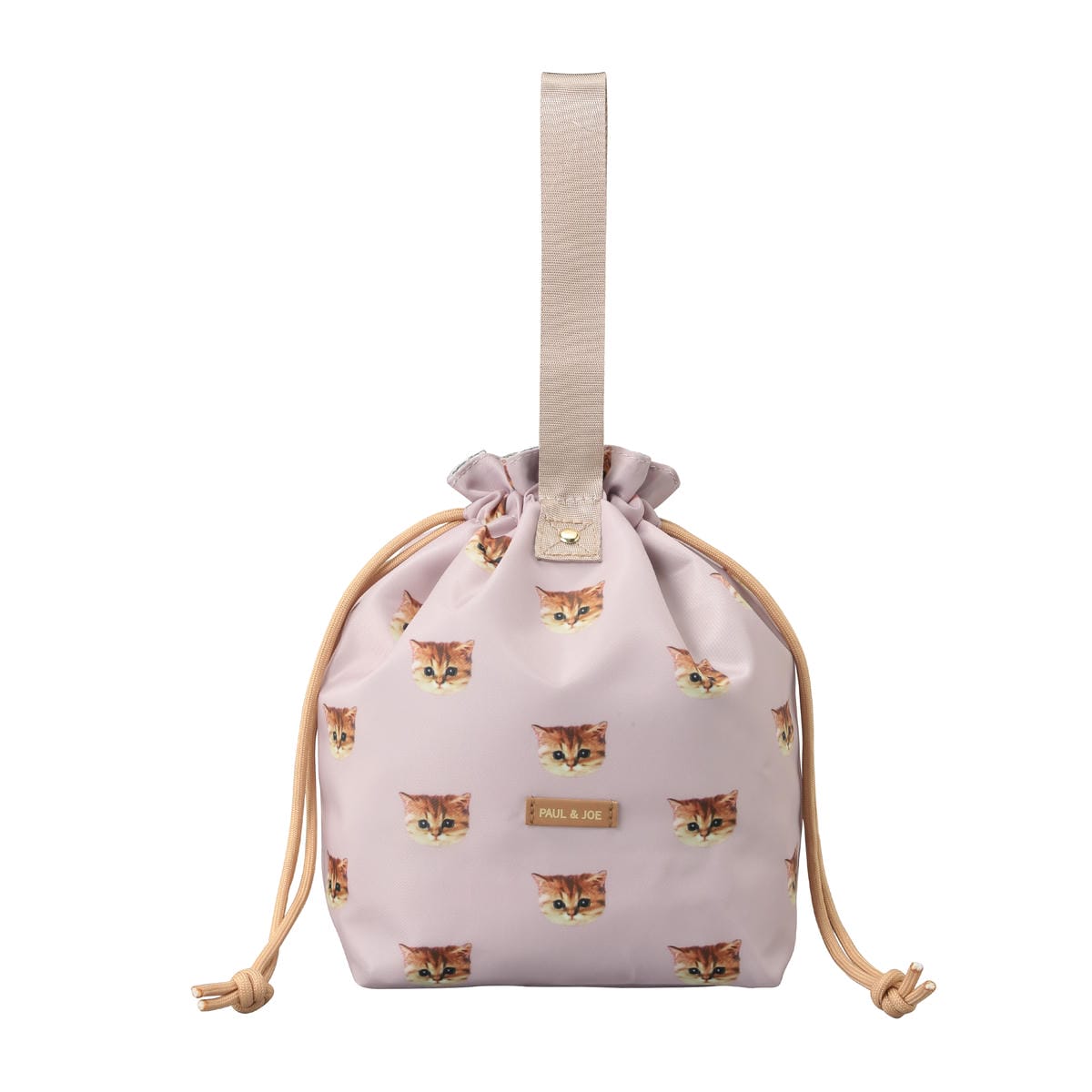 ランチ巾着バッグ ＜ヌネット・ピンクベージュ＞