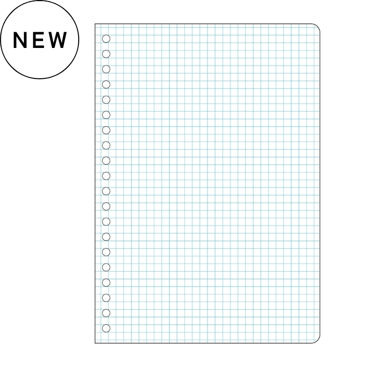 パピノット 5mm方眼罫リフィル・A5 ホワイト ＜アクアブルー＞
