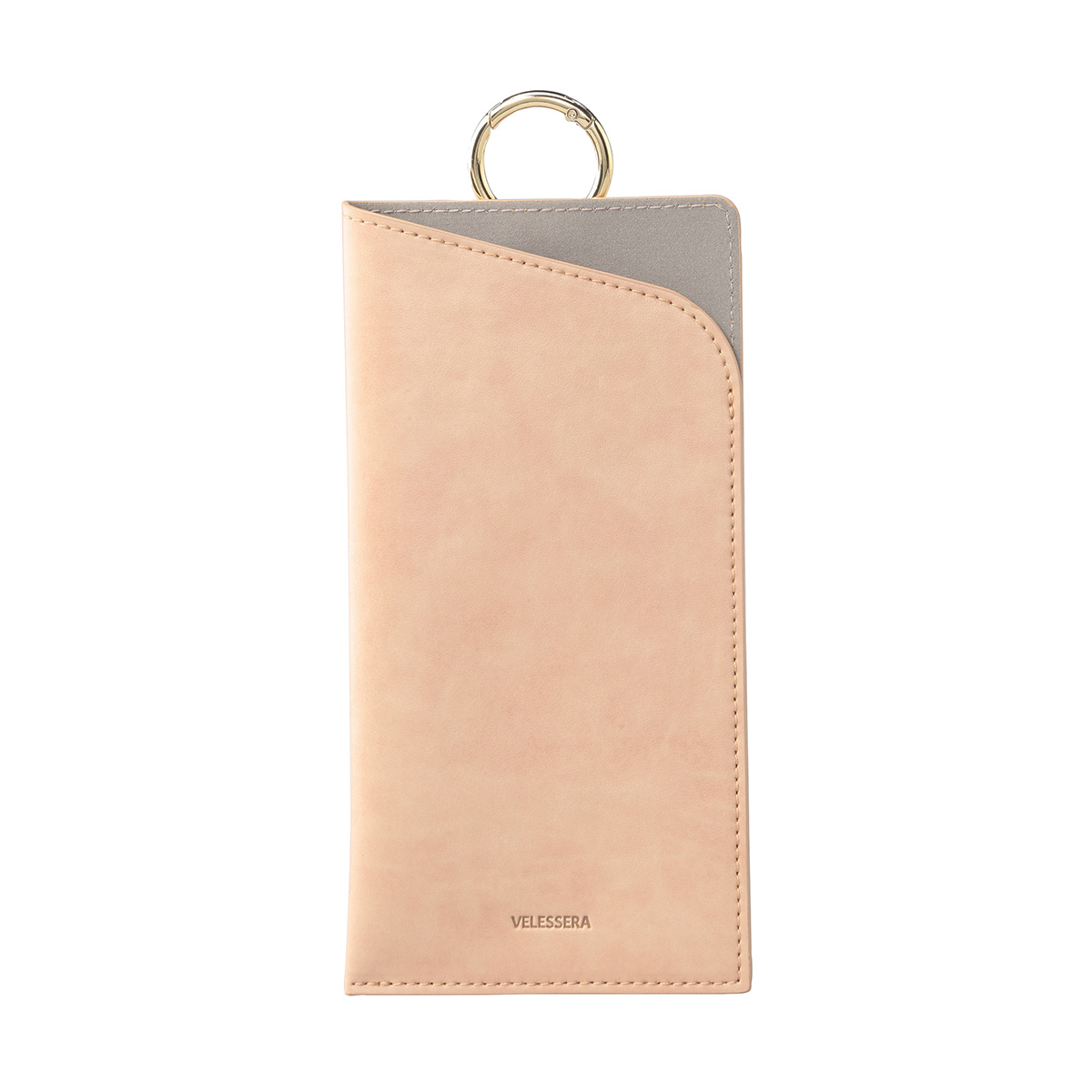 カラビナ付きメガネケース ＜ウォームベージュ＞