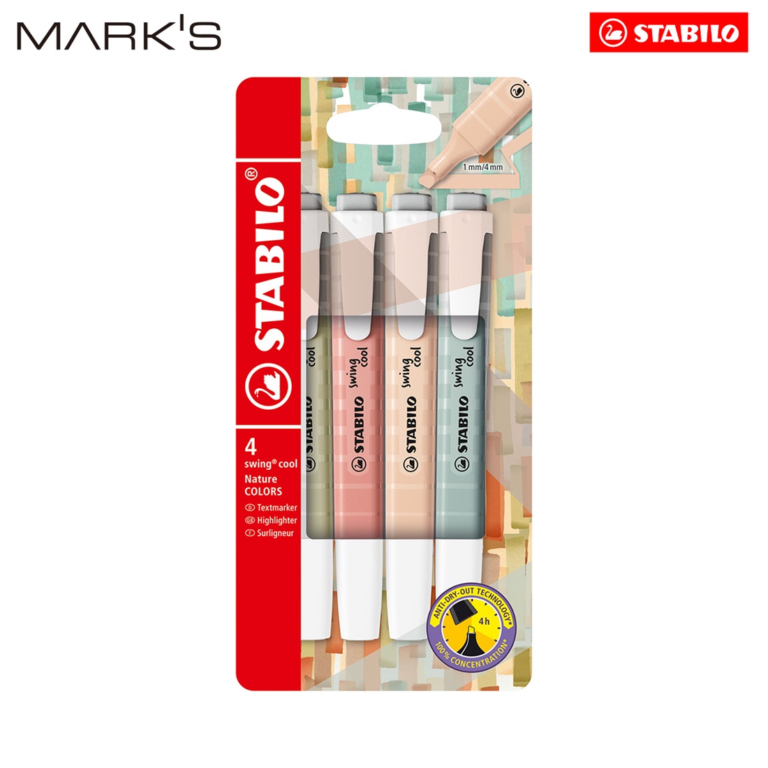 STABILO スタビロ スイングクール ネイチャーカラー 4色セット