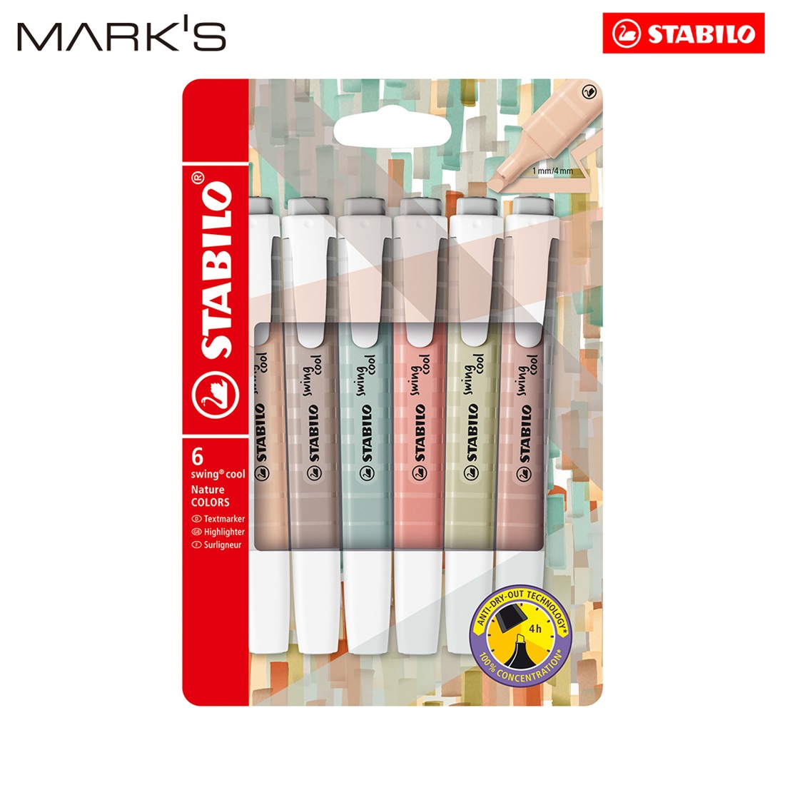 STABILO スタビロ スイングクール ネイチャーカラー 6色セット