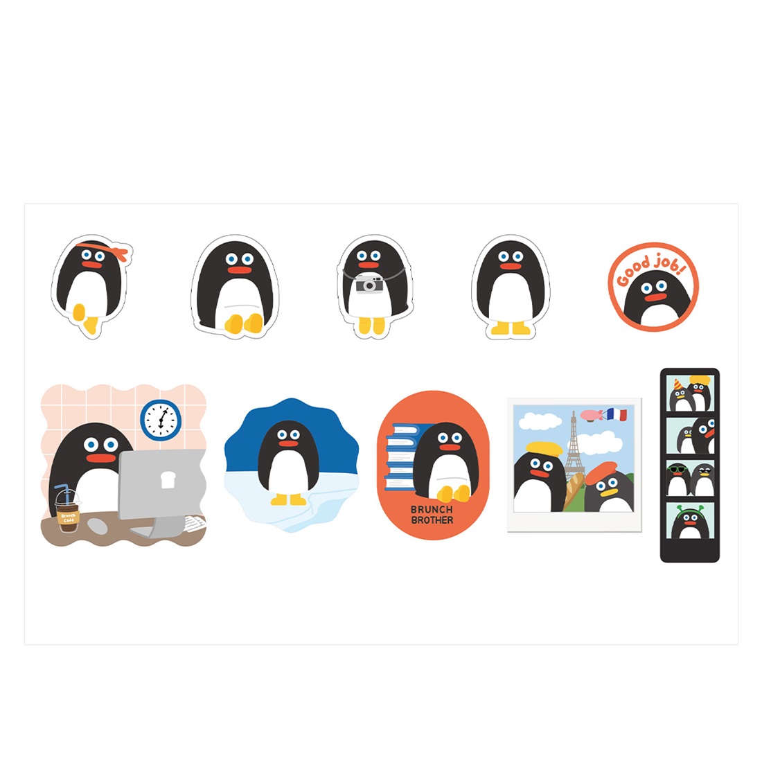 フレークステッカー ＜ペンギン＞
