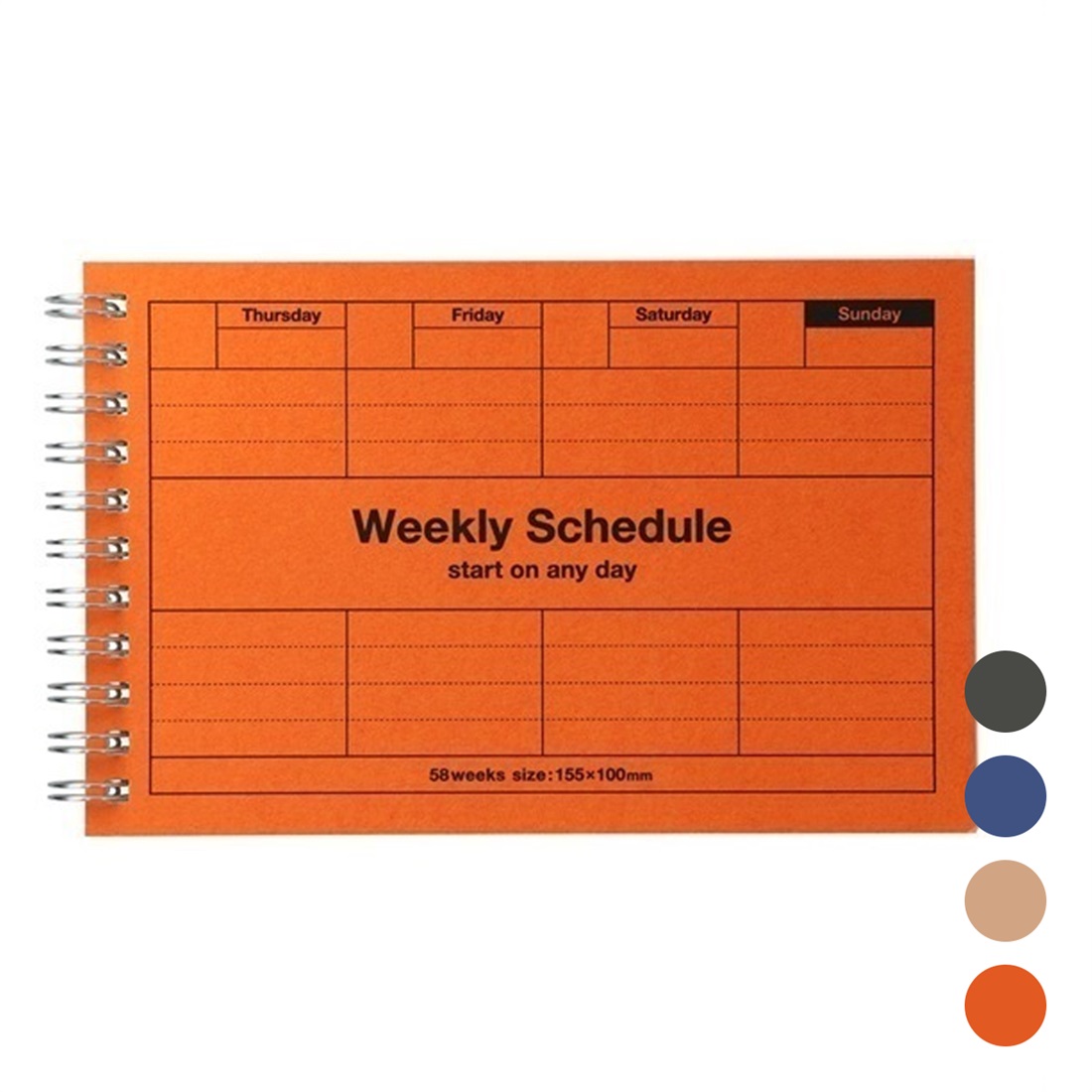 Weekly Schedule — Date-Free, Vertical Weekly, A6 Slim